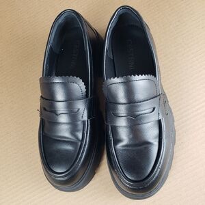 CESTFINI Women's Classic Black Leather Loafers
